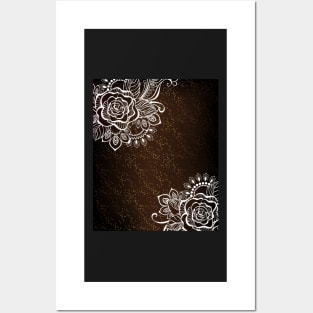 Rose Painted White Henna Posters and Art